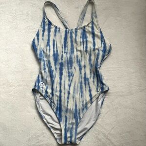 Michael Kors Blue and White One Piece Swimsuit